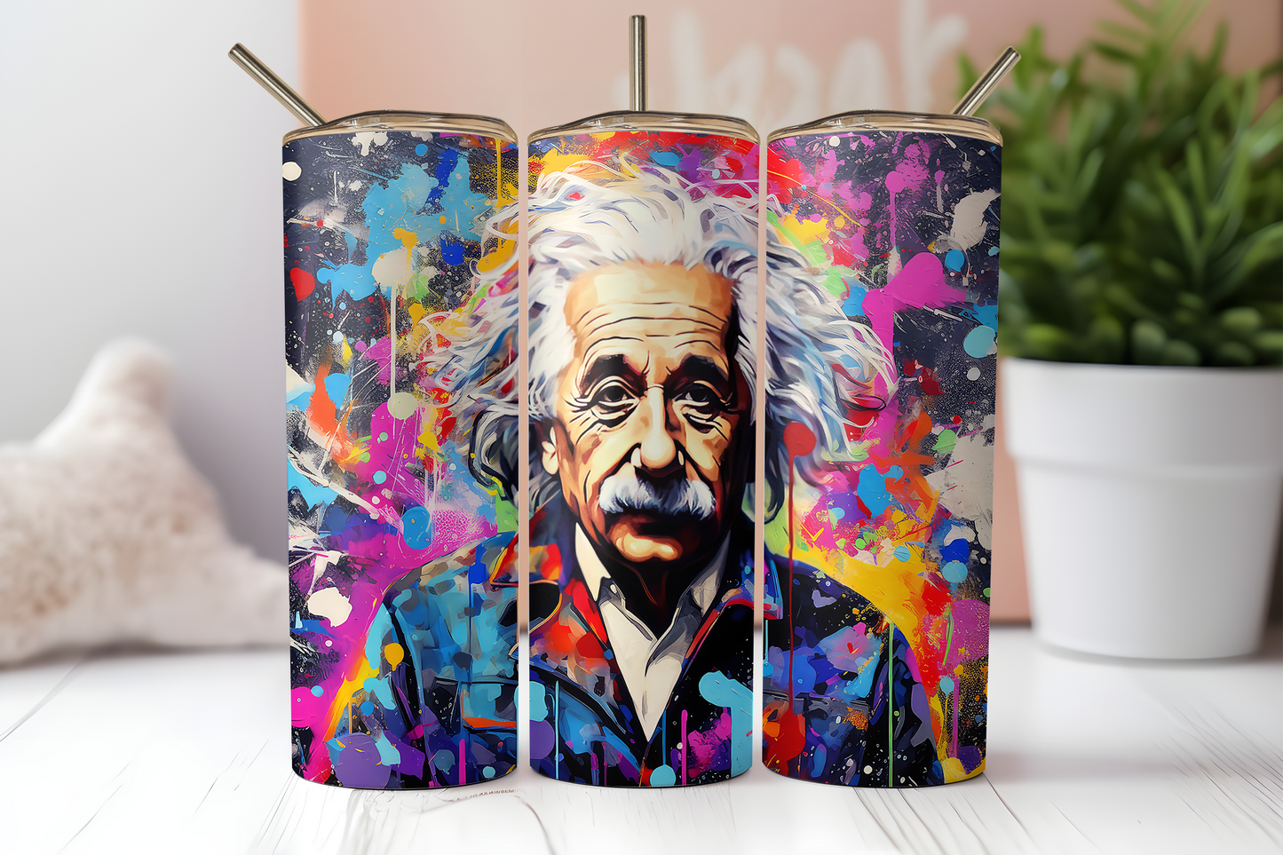 Graffiti - Albert Einstein 20oz Skinny Tumbler