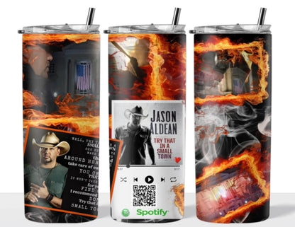 Jason Aldean - Try That In A Small Town Skinny Tumbler