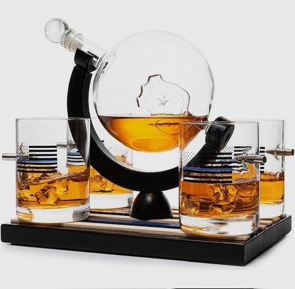 Police Whiskey and Wine Decanter Set 850ml