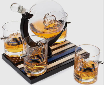 Police Whiskey and Wine Decanter Set 850ml