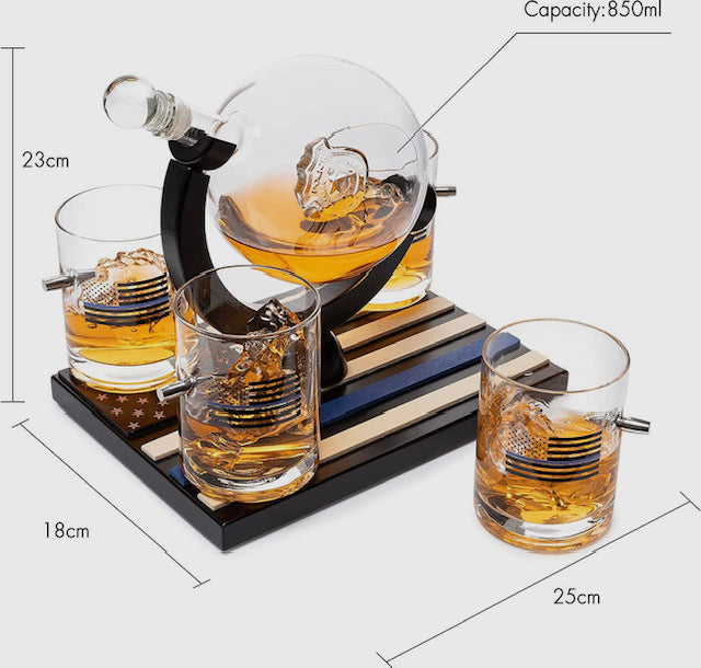 Police Whiskey and Wine Decanter Set 850ml