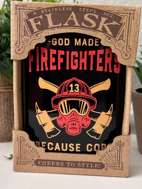 God Made Firefighters Flask