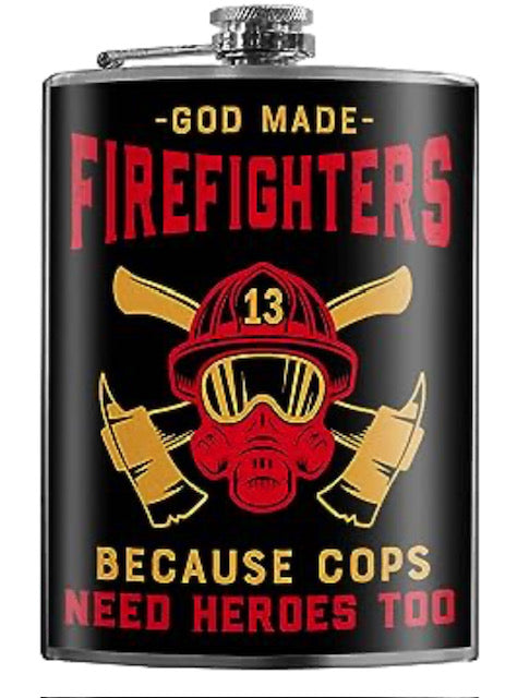 God Made Firefighters Flask