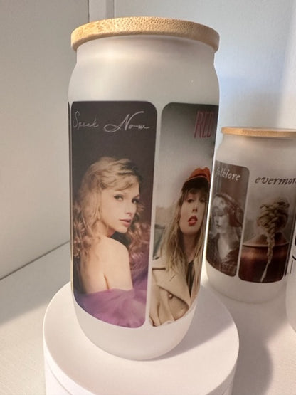 Taylor Swift Album Versions Frosted Beer Can Glass 16oz