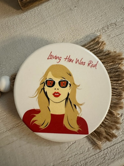 87 Taylor Swift Loving Him Was Red Ceramic Coasters