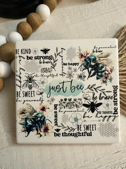 Just Bee Affirmations Ceramic Coaster