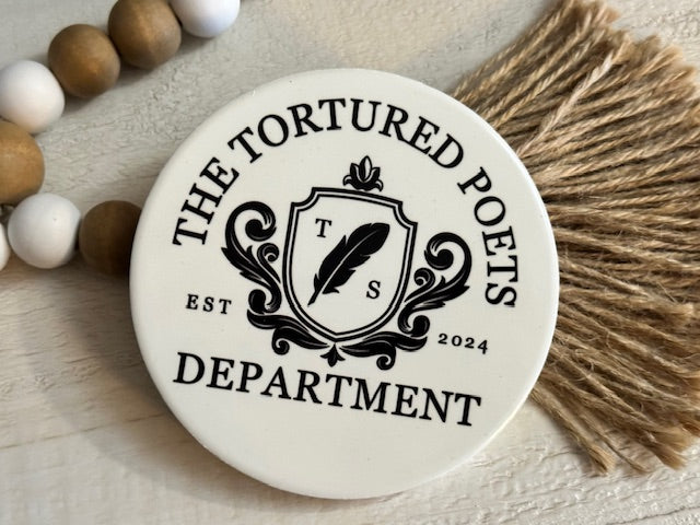 Taylor Swift TTPD Album Crest Ceramic Coaster