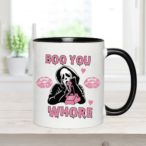 Scream Boo You Whore Halloween Coffee Mug