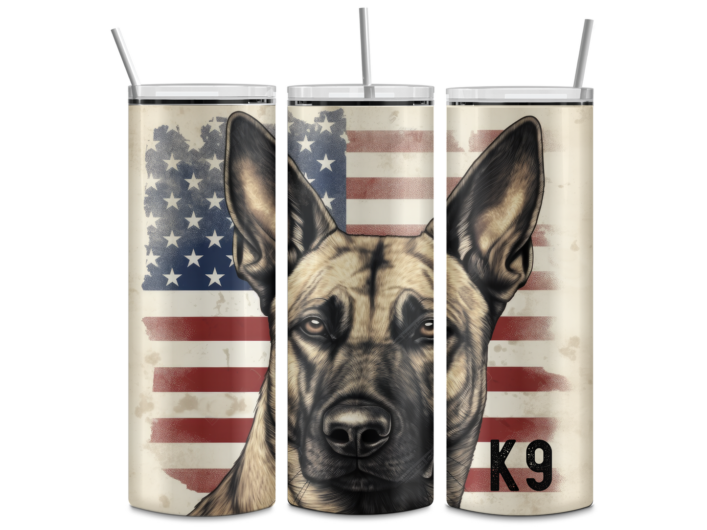 K9 Malinois 20oz Skinny Tumbler