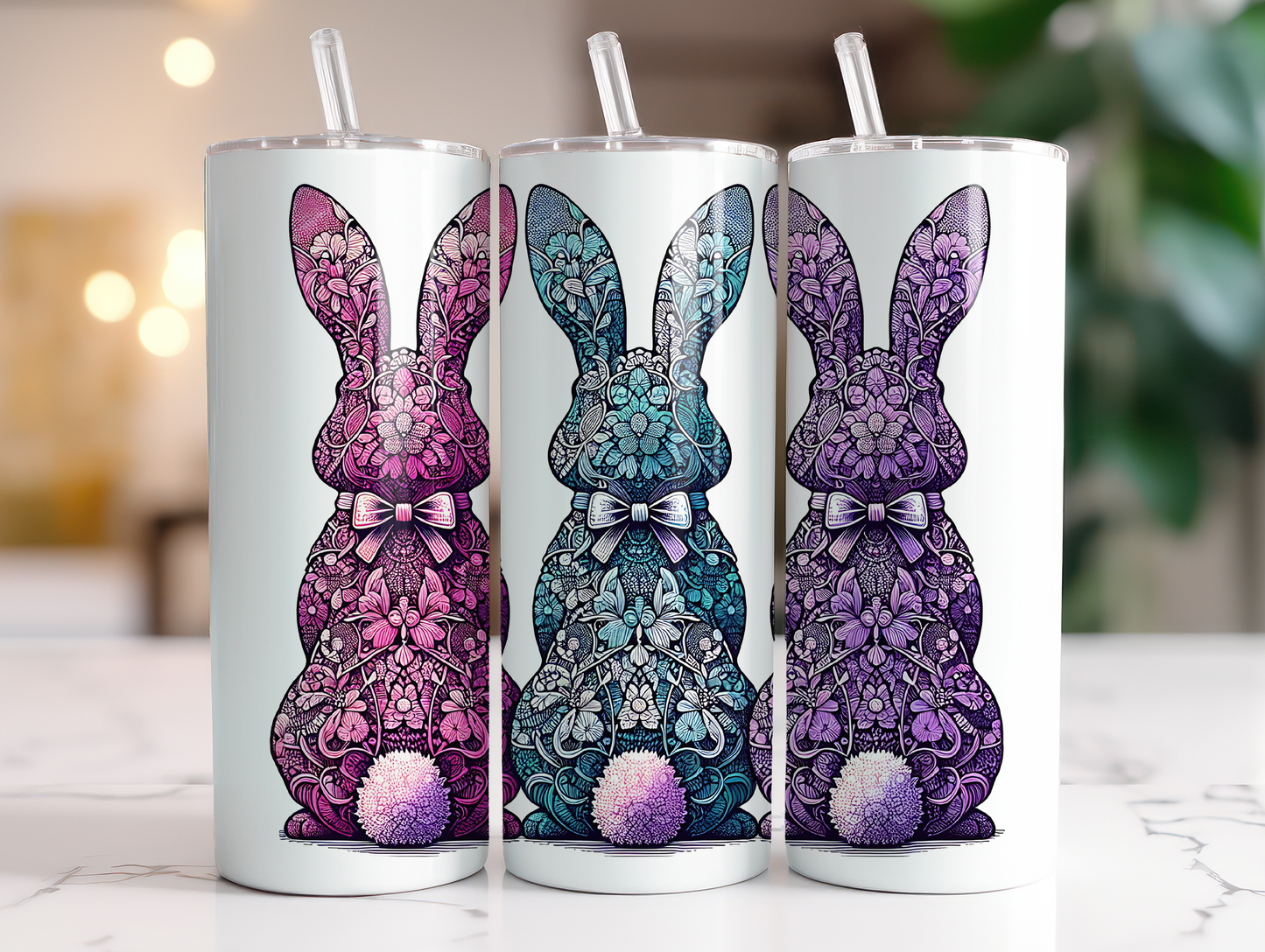 Lace Bunnies 20oz Skinny Tumbler