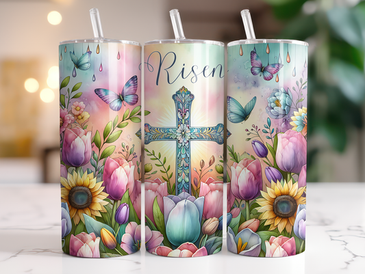 Risen Cross 20oz Skinny Tumbler