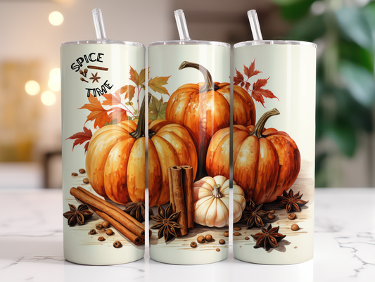 Spice Time - Pumpkins - Fall 20oz Skinny Tumbler