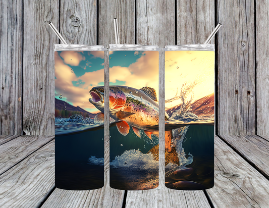Trout Fish 20oz Skinny Tumbler