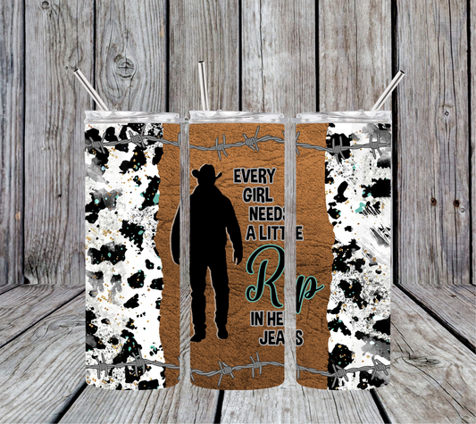 Rip in her Jeans Yellowstone 20oz Skinny Tumbler
