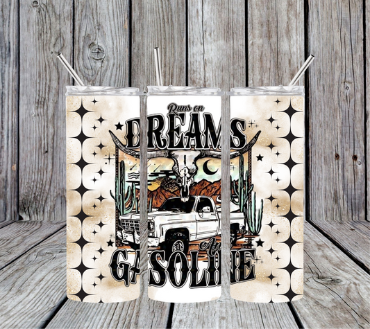 Runs on Dreams & Gasoline - Lainey Wilson - Skinny Tumbler
