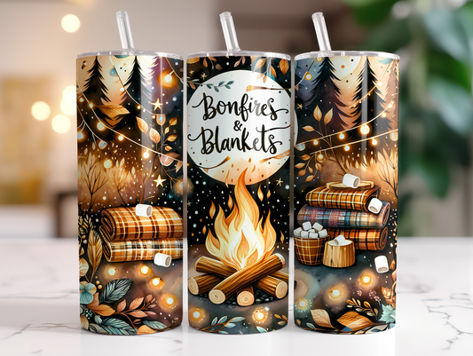 Bonfires & Blankets 20oz Skinny Tumbler