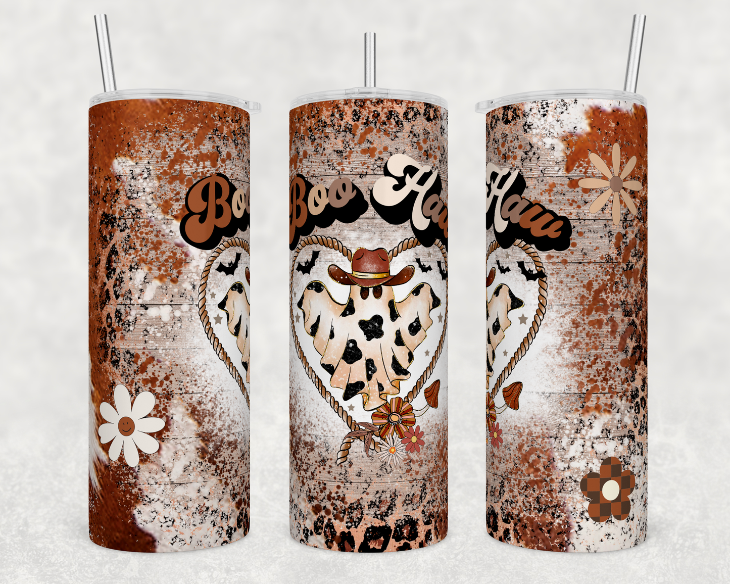 Boo Haw Ghost - Halloween - Western 20oz Skinny Tumbler