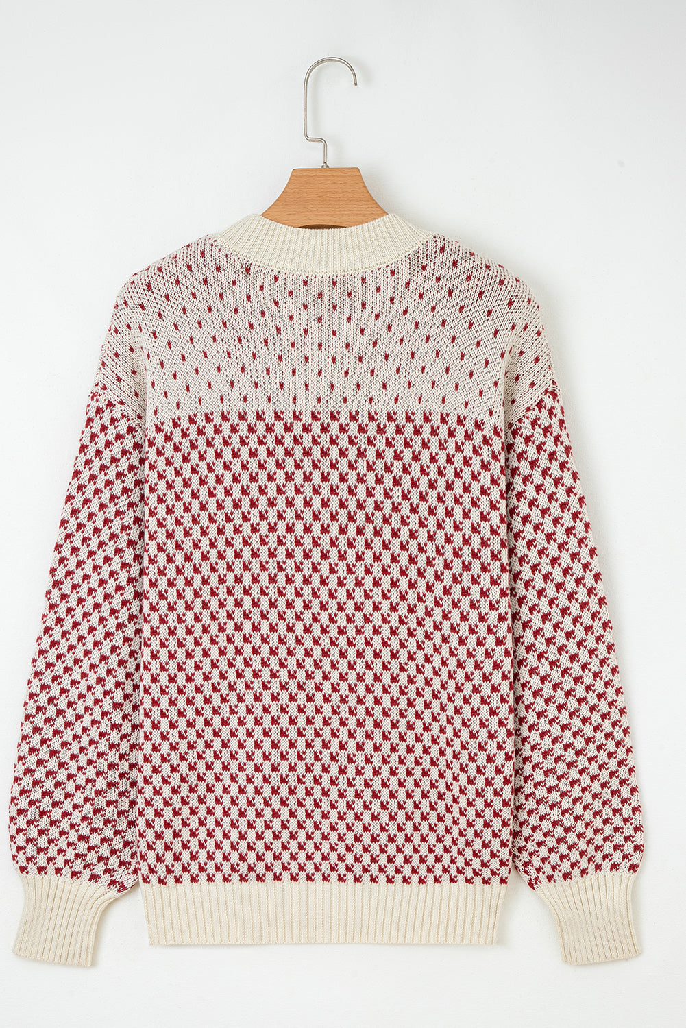 Black Colorblock Bishop Sleeve Knit Sweater