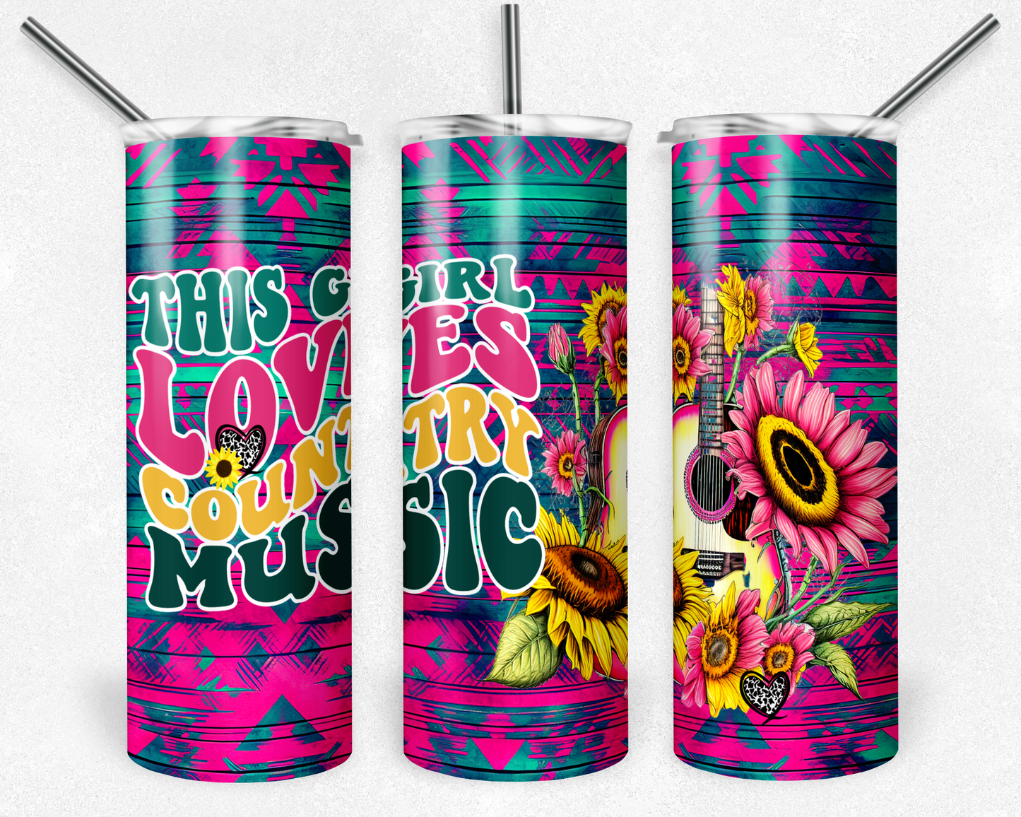 This Girl Loves Country Music - Western 20oz Skinny Tumbler
