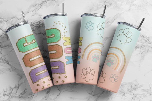 Dog Mom - Pastel 20oz Skinny Tumbler