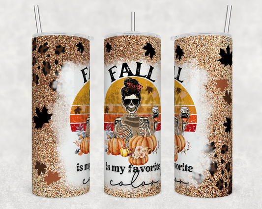 Fall is my favorite Color - Skeleton 20oz Skinny Tumbler