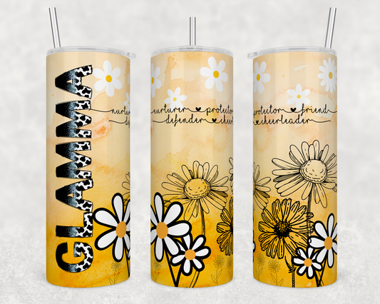 Glamma - Flowers 20oz Skinny Tumbler