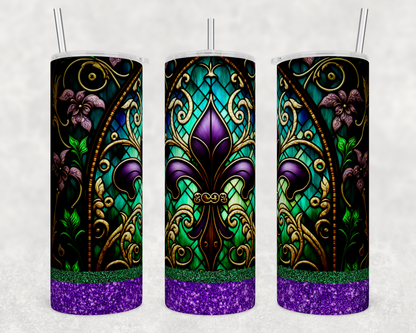 Stained Glass Fleur 20oz Skinny Tumbler