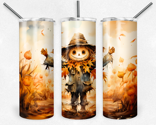 Happy Scarecrow - Autumn 20oz Skinny Tumbler