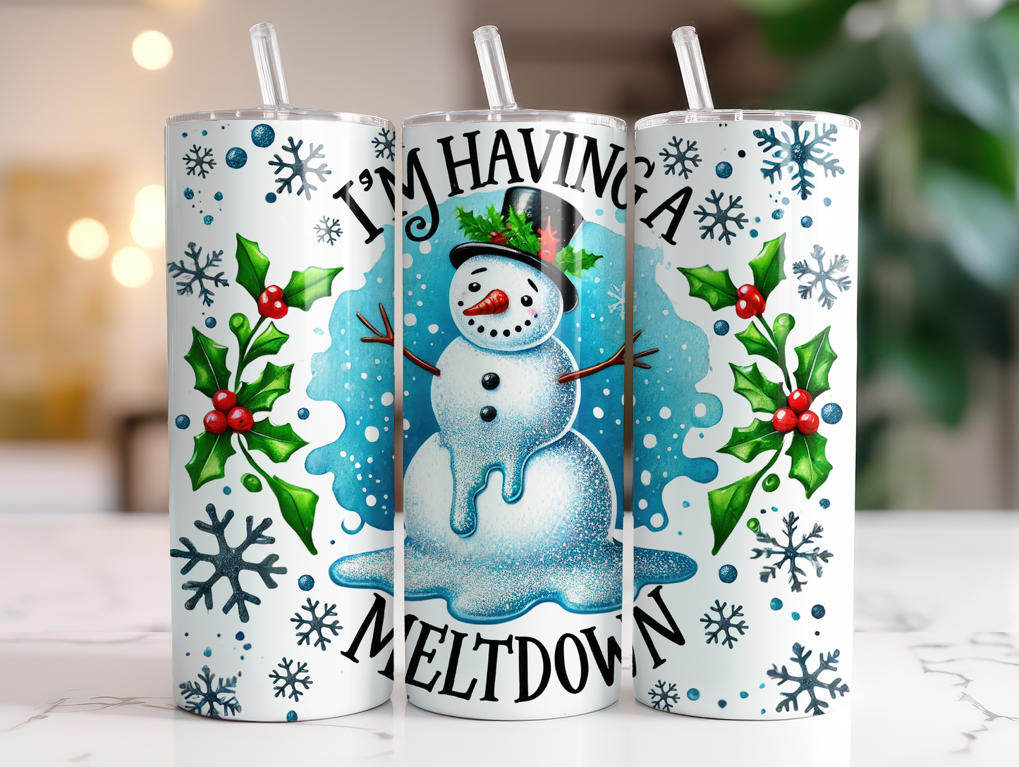 Snowman I'm Having a Meltdown 20oz Skinny Tumbler