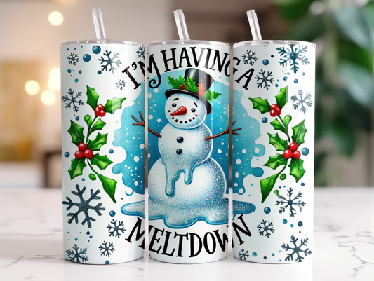 Snowman I'm Having a Meltdown 20oz Skinny Tumbler