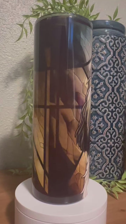 Stained Glass Shih-Tzu Dog 20oz Skinny Tumbler