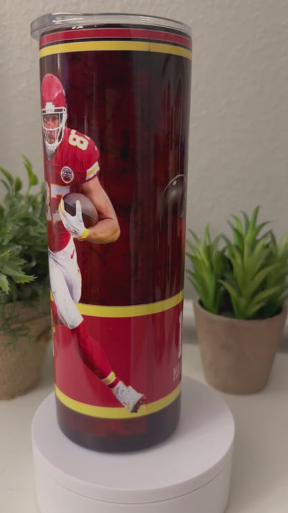 Chiefs Football Mahomes Kelce 20 oz Skinny Tumbler