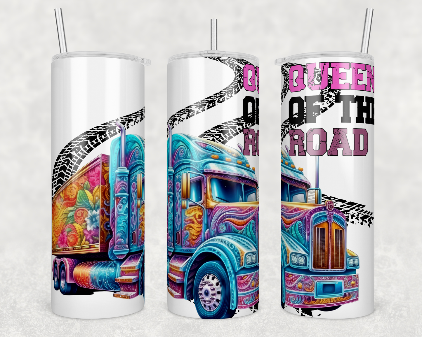 Queen of the Road - Trucker - OTR 20oz Skinny Tumbler