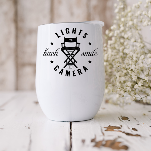 TTPD Lights, Camera, Bitch, Smile Taylor Swift Wine Tumbler
