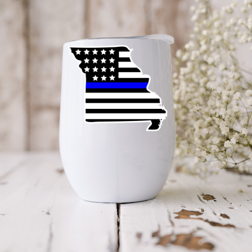 Missouri State Thin Blue Line Wine Tumbler