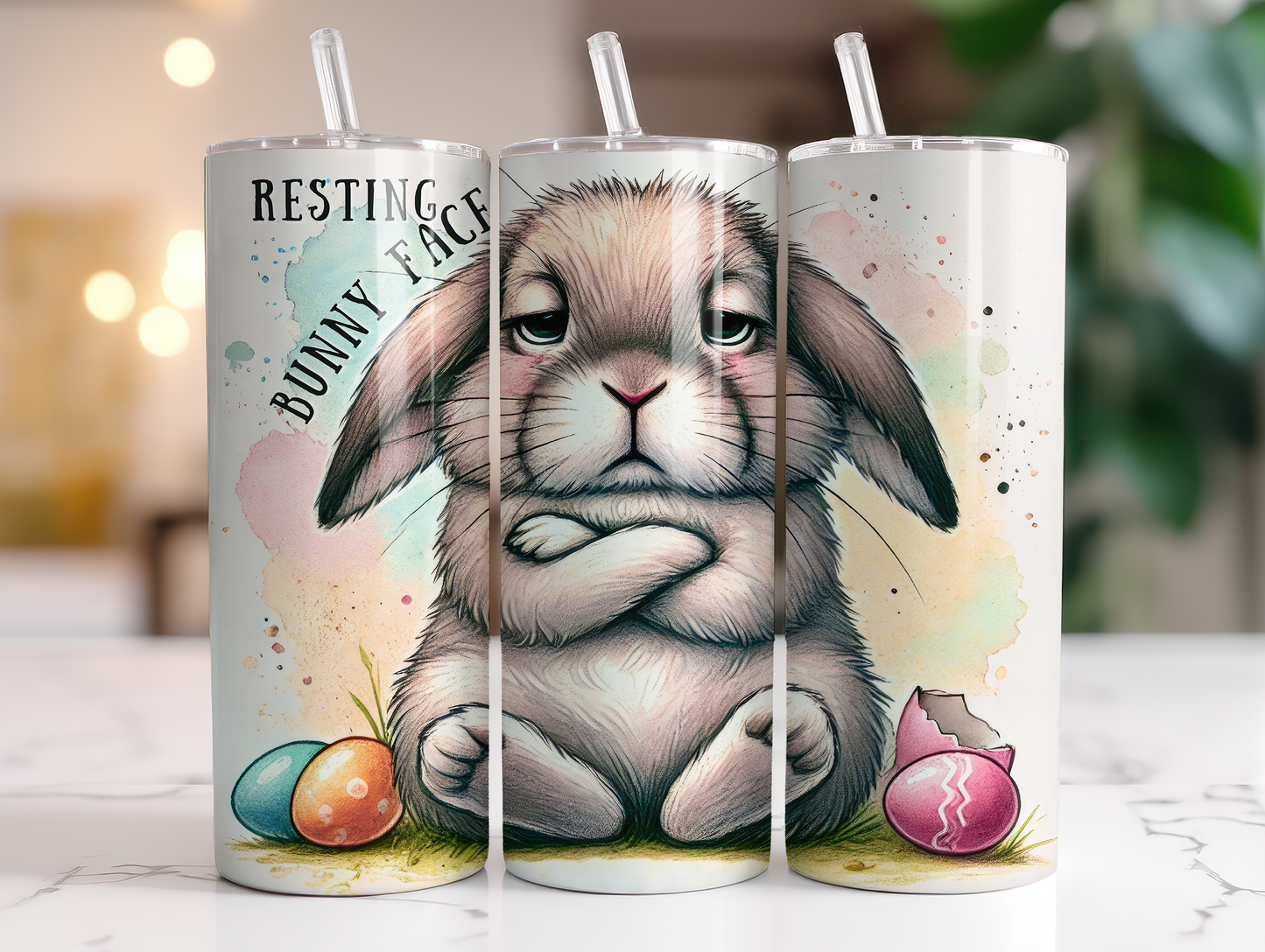 Resting Bunny Face 20oz Skinny Tumbler