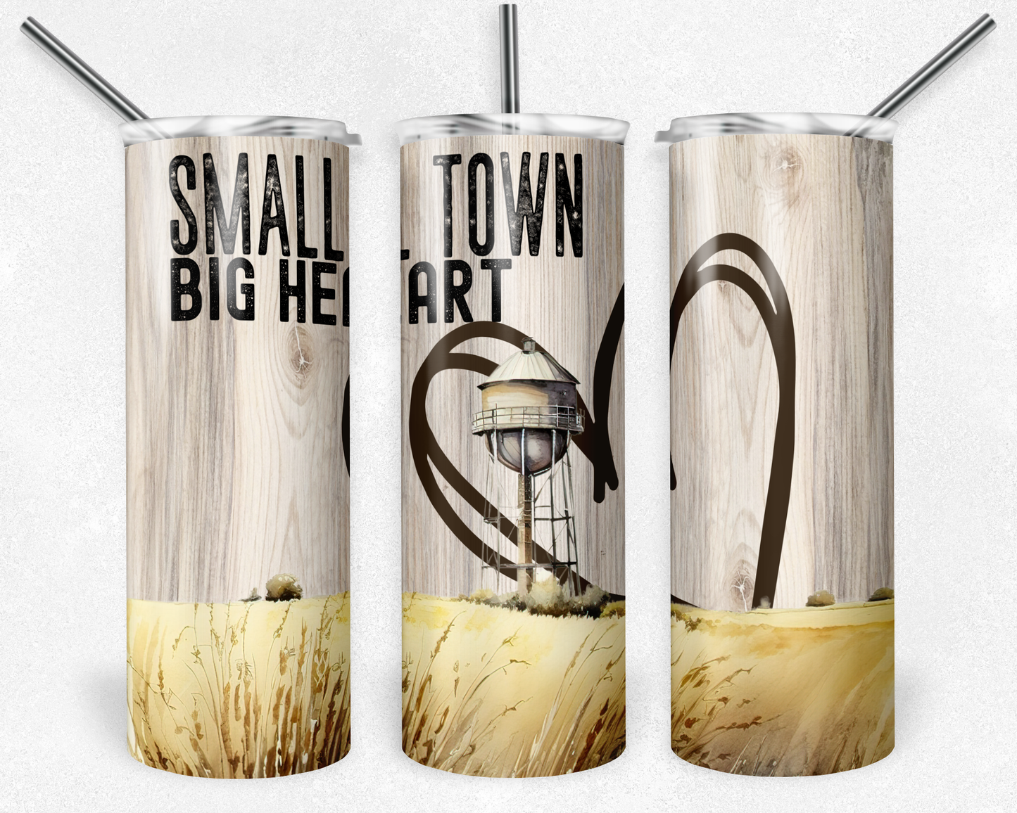 Small Town Big Heart -Country 20oz Skinny Tumbler