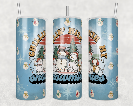 Chillin' with my Snowmies 20oz Skinny Tumbler