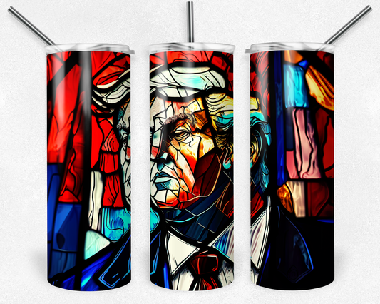 Donald Trump Stained Glass 20oz Skinny Tumbler