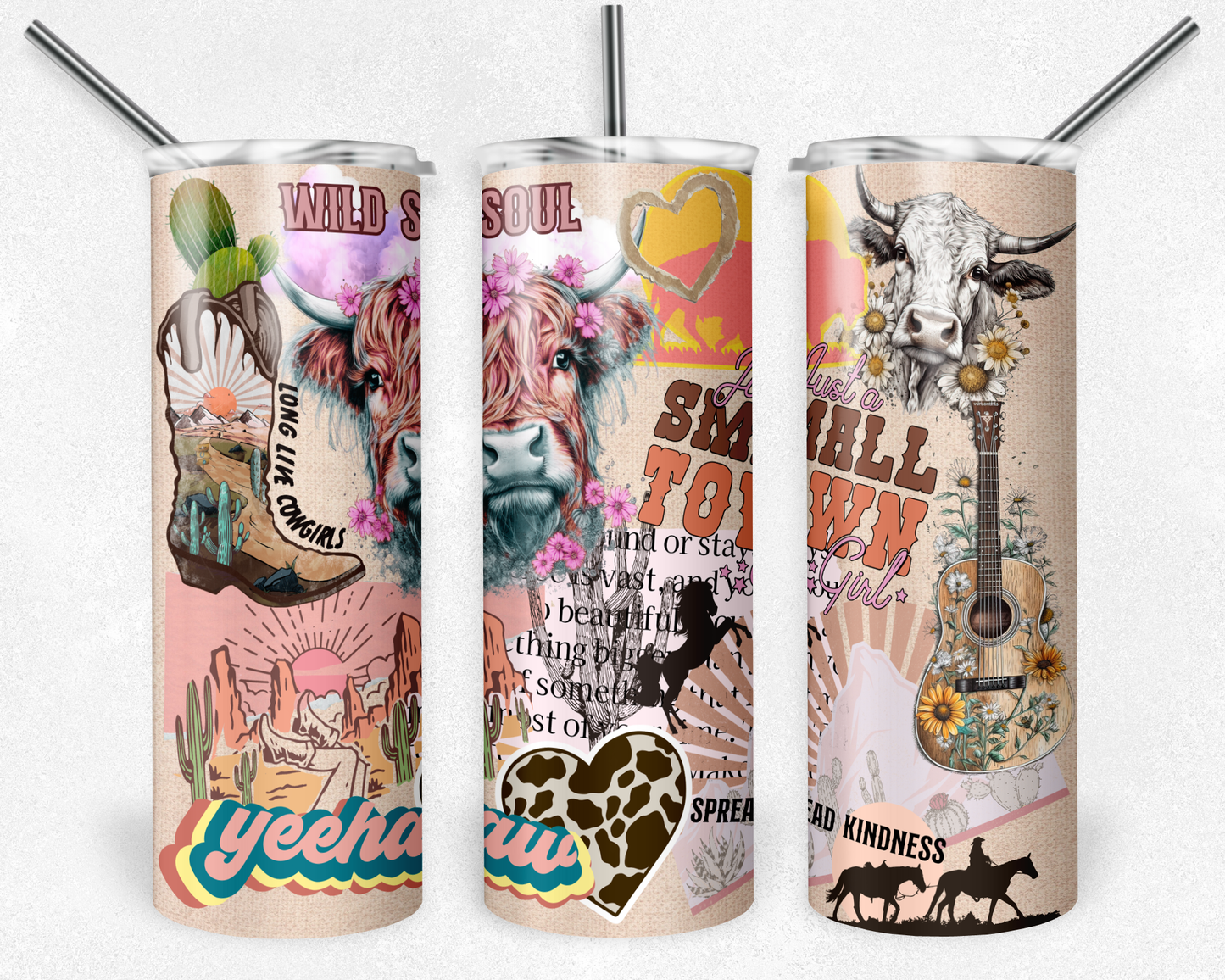 Yeehaw Cowgirl Western 20oz Skinny Tumbler
