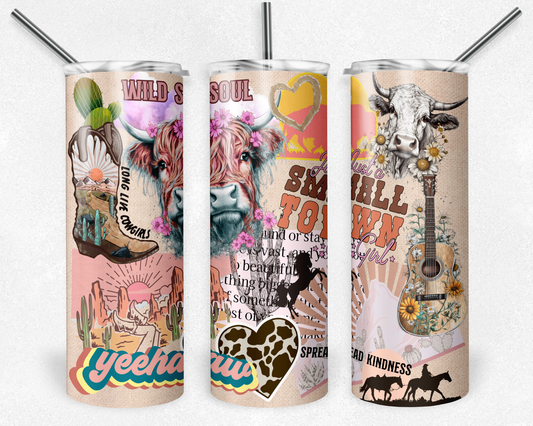 Yeehaw Cowgirl Western 20oz Skinny Tumbler